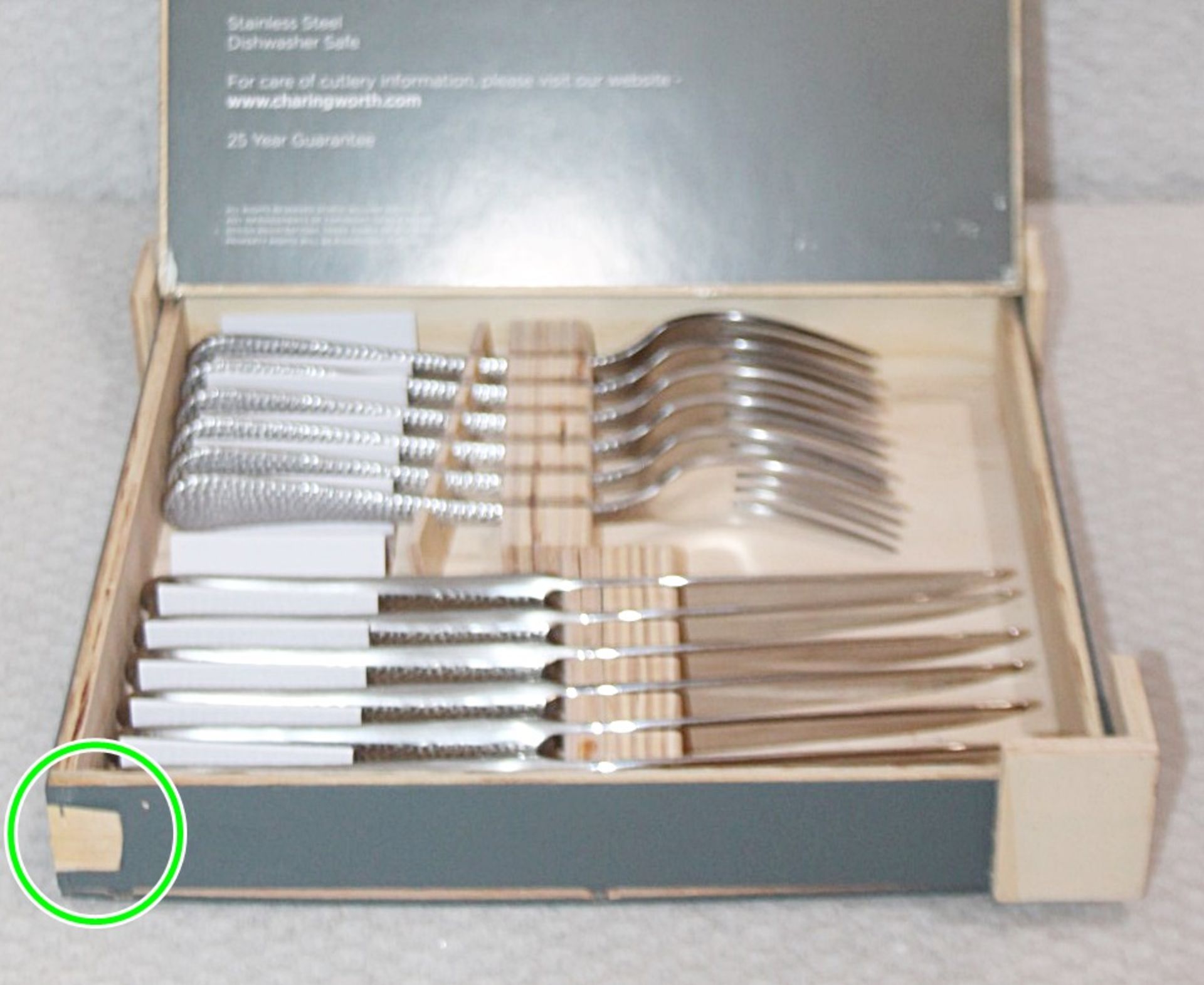 1 x CHARINGWORTH 'Planish' Stainless Steel 12-Piece Steak Knives and Forks Set - Original Price £ - Image 6 of 6