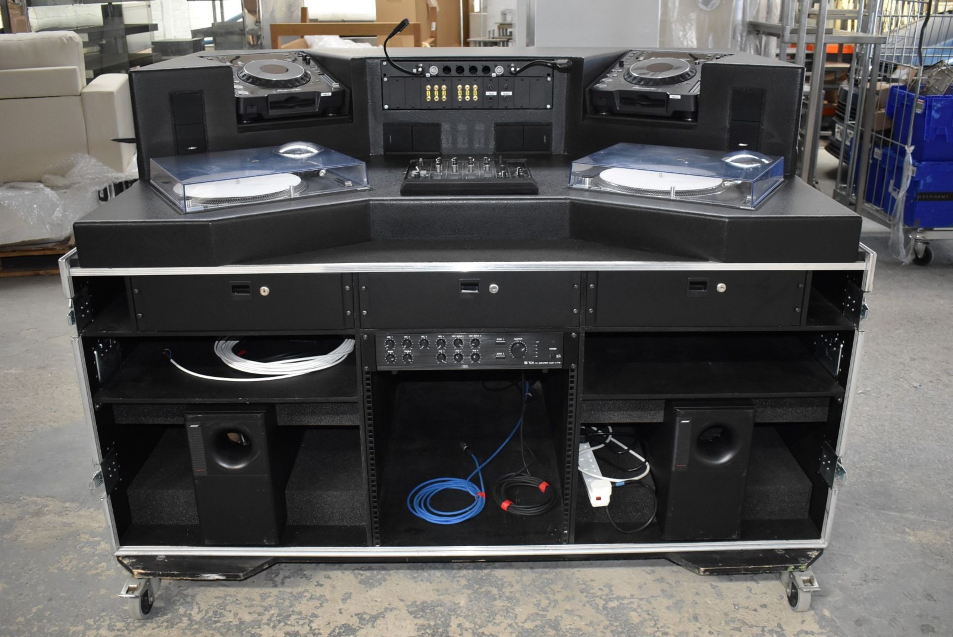 1 x Mobile DJ Booth in Shock Solutions Flight Case - Features Equipment By Pioneer, Technics & Bose! - Image 2 of 95