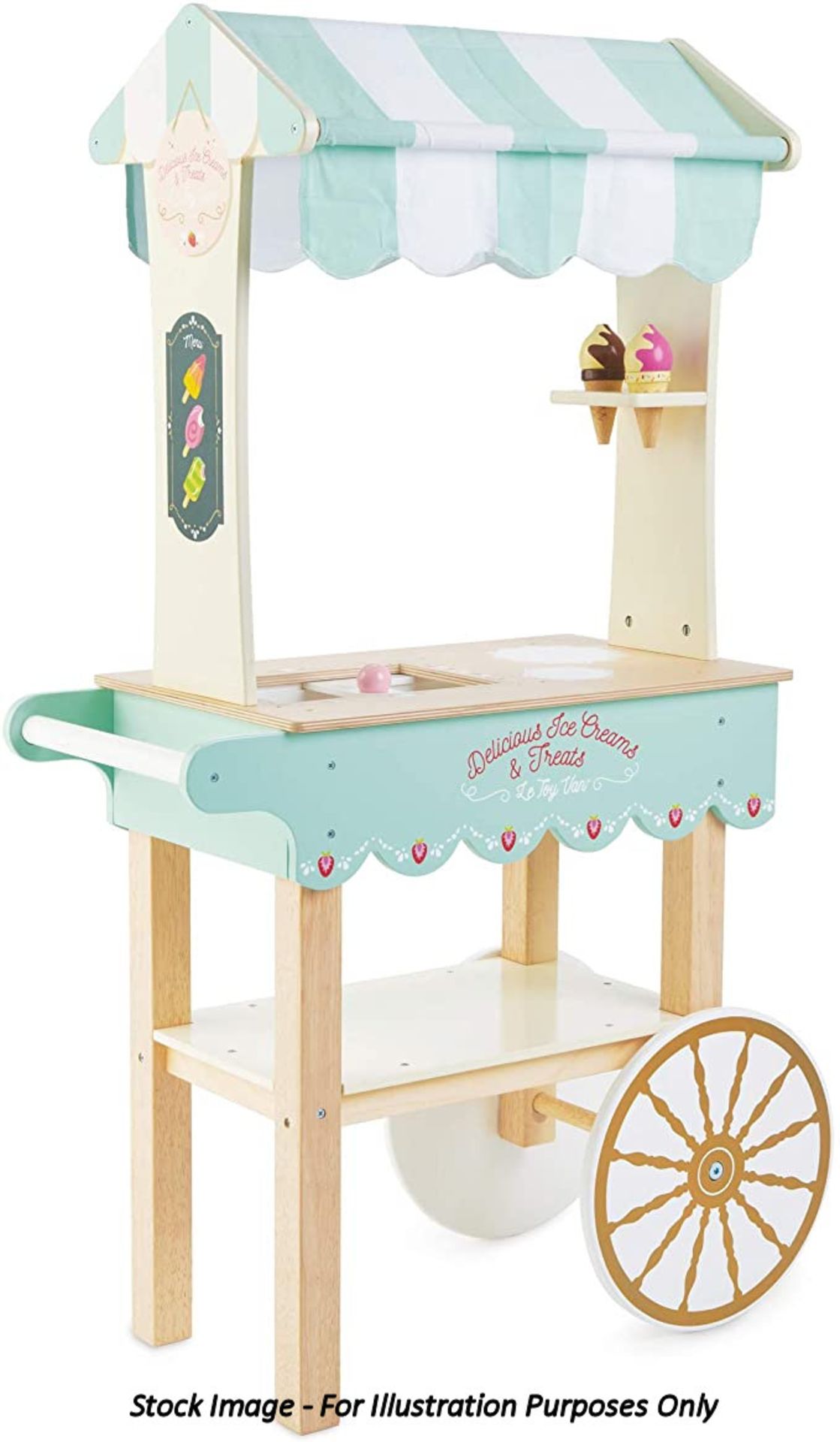 1 x Le Toy Van Wooden Ice Cream & Treats Trolley - New/Boxed