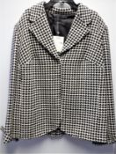 1 x Anne Belin Black White Houndstooth Swing Jacket - Size: 24 - Material: 100% Wool - From a High