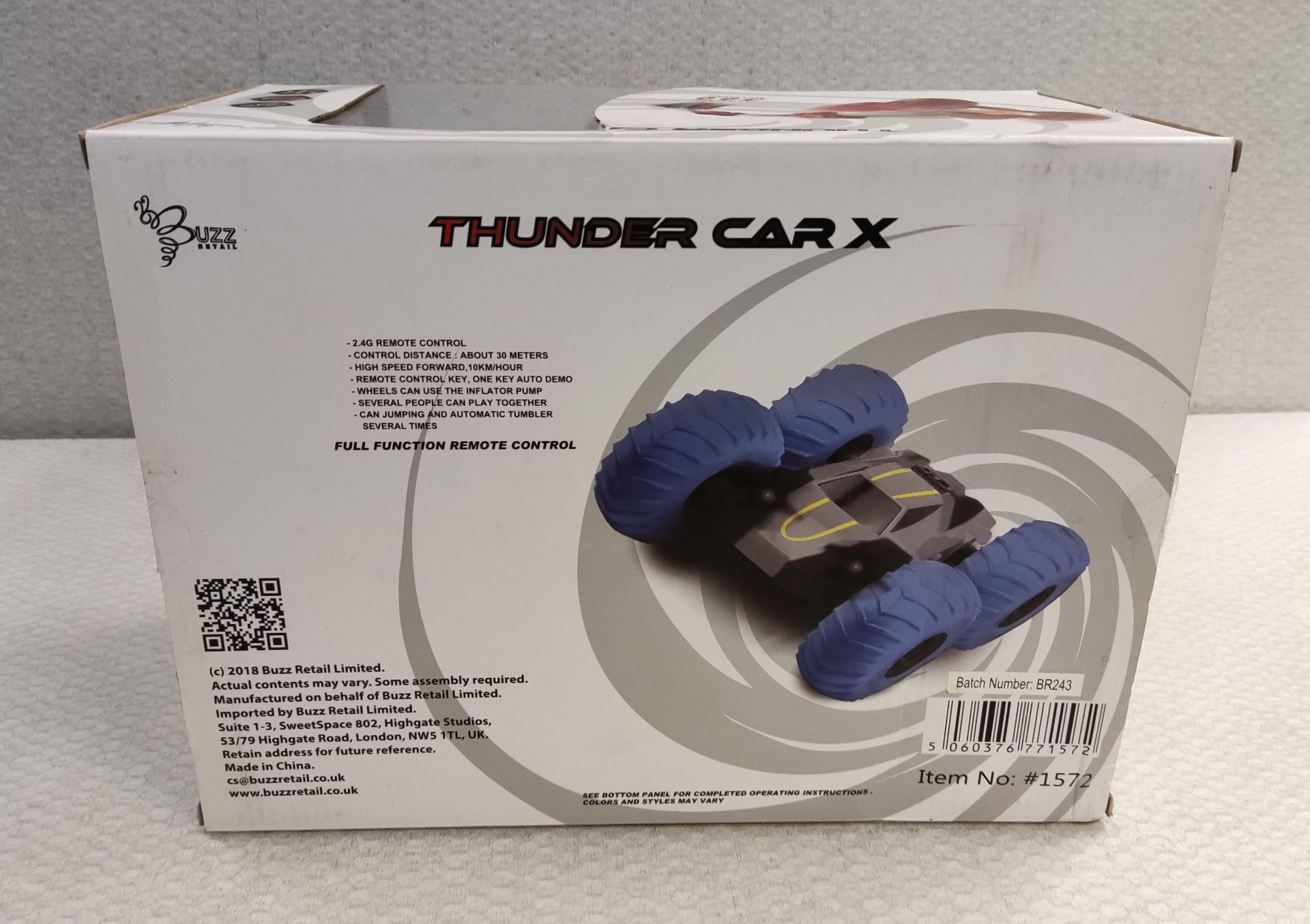 1 x Buzz Toys Thunder Car X R/C Vehicle In White/Blue - New/Boxed - Image 3 of 9