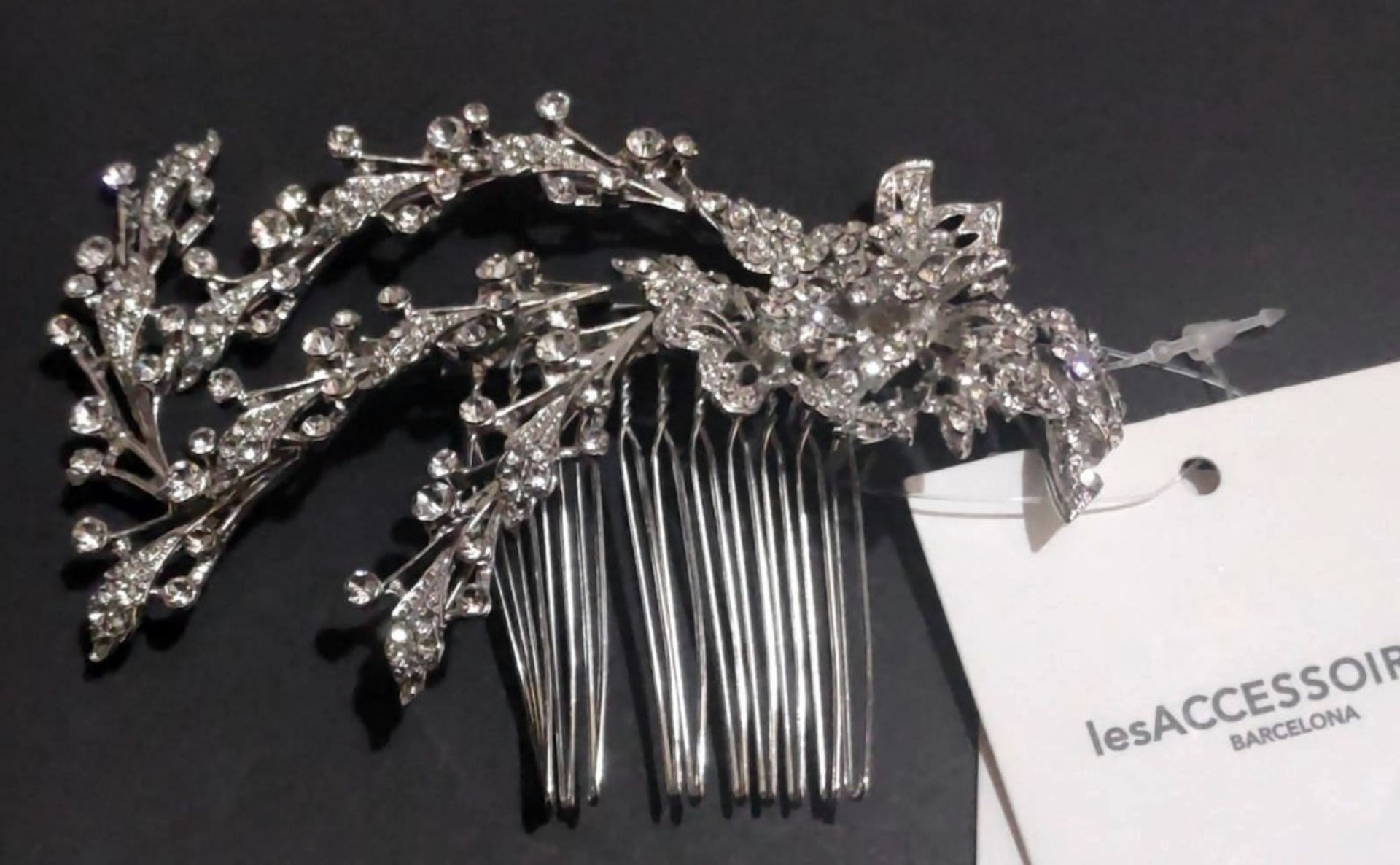 1 x LesAccessories Barcelona 'Melisa' Peineta In Antique Silver - New / Boxed - Original RRP £85.00