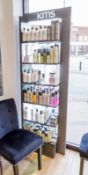 1 x KMS Branded Illuminated Product Display Unit - Recently Removed From A Boutique Hair Salon -