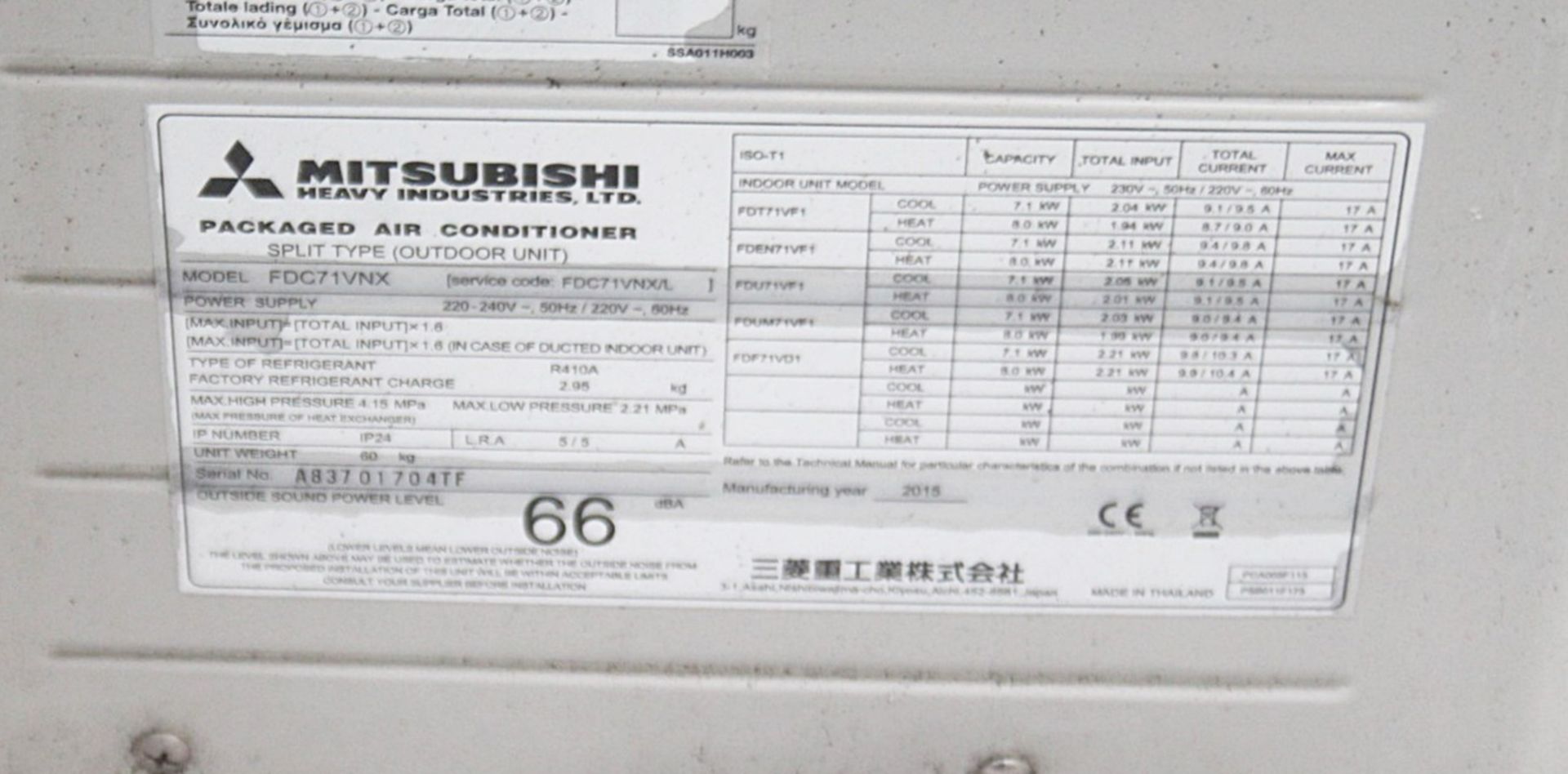 1 x Mitsubishi R410A 'Hyper Inverter' Split Type Outdoor Air Conditioning Unit - Recently Removed - Image 3 of 5