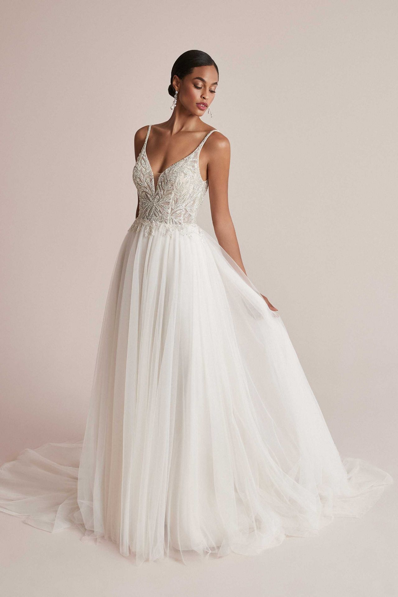 1 x Justin Alexander 'Cady' Designer A-Line Wedding Dress with Beaded Bodice - Size 12 - RRP £1,855 - Image 5 of 5