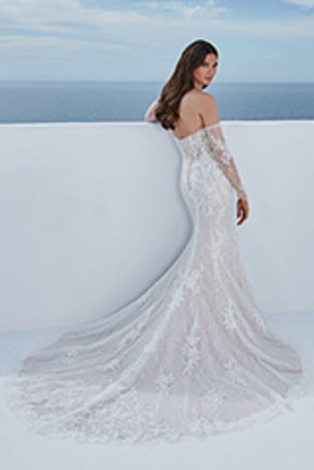 1 x Justin Alexander 'Berta' Fit and Flare Wedding Dress With Long Sleeves - Size 10 - RRP £2,060 - Image 3 of 5