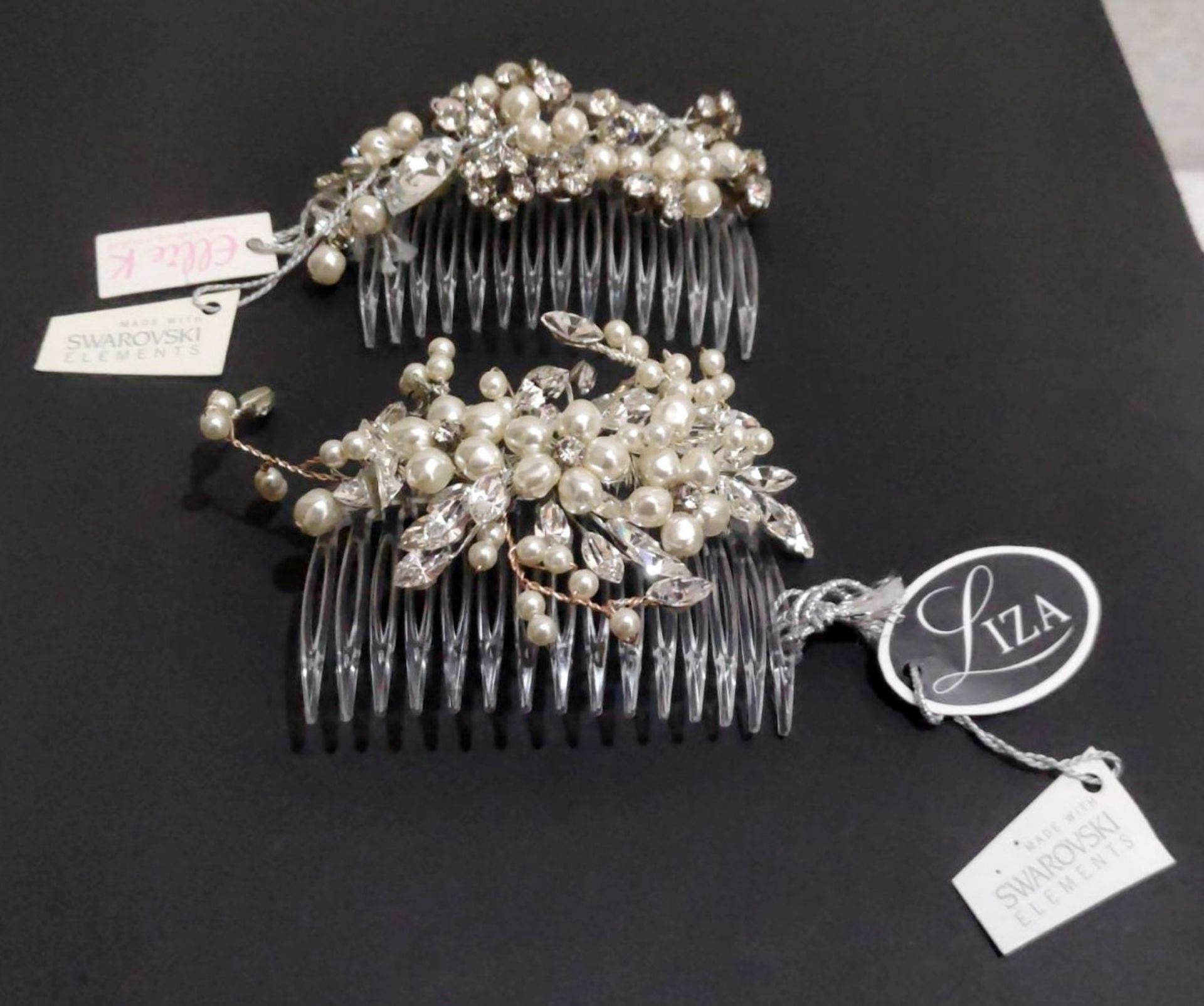 Lot of 4 x Silver & Pearl Bridal Hair Accessories / Fascinators Featuring Swarovski Elements - Image 2 of 6