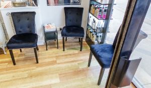 3 x Velvet Upholsted Waiting Room Chairs - Recently Removed From A Boutique Hair Salon - Ref: