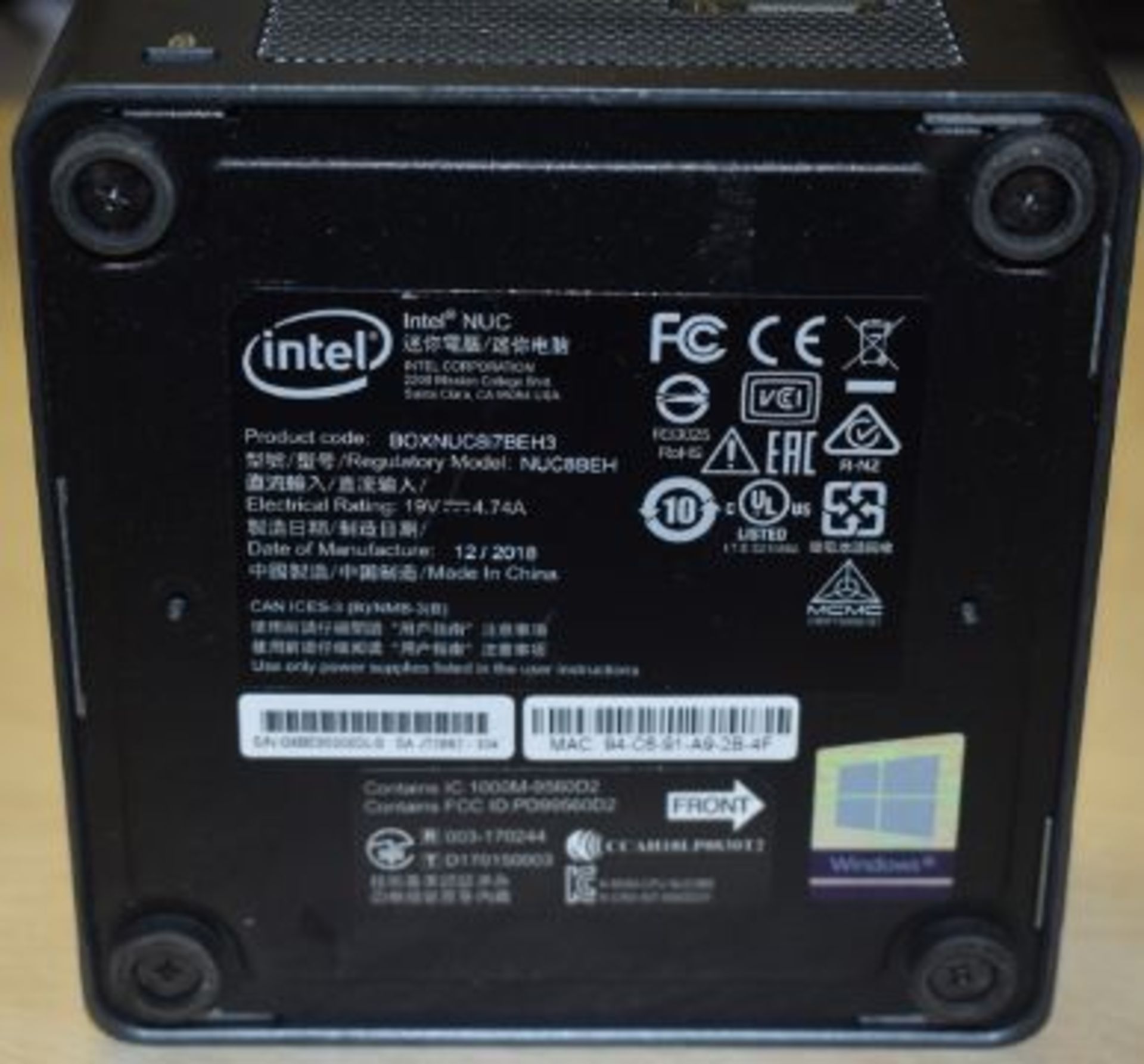 1 x Intel NUC Mini PC Featuring Intel i7-8559u Quad Core 3.7Ghz Processor, 8GB DDR4 2400Mhz Ram, - Image 3 of 4