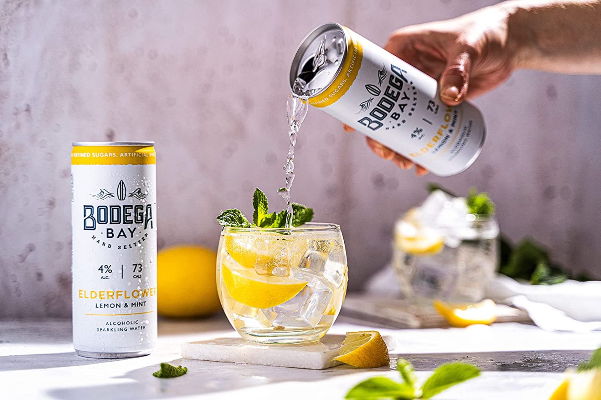 24 x Bodega Bay Hard Seltzer 250ml Alcoholic Sparkling Water Drinks - Elderflower Lemon & Mint - - Image 3 of 8