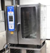 1 x Rational SCC 101 "Lincat Branded" 10 Grid Combi Oven With Stand - 3 Phase Power - Dimensions: