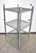 1 x Vogue Commercial Kitchen Wire Storage Shelf With Chrome Finish - Dimensions: H130 x W60 x D60cm