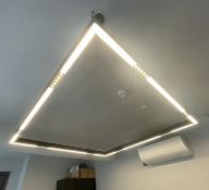 1 x Contemporary LED Office Light By MP Illuminations - Suspended Square Design For Large Areas