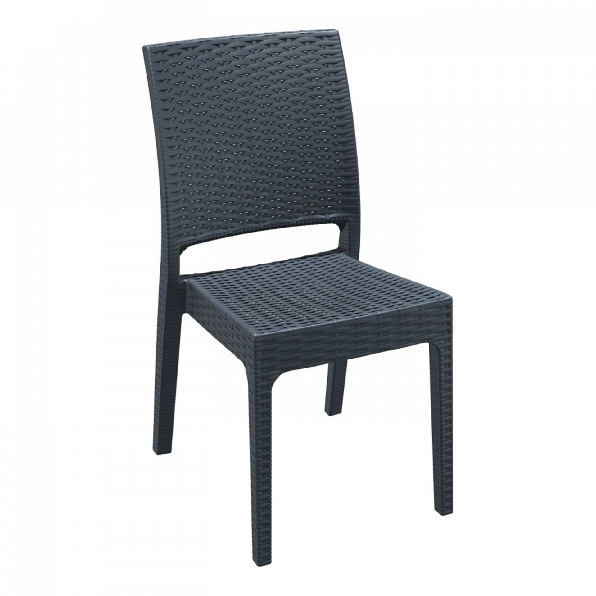 8 x Siesta 'Florida' Rattan Style Garden Chairs In Dark Grey - Suitable For Commercial or Home Use - - Image 2 of 21