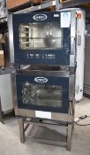 1 x Unox ChefTop XVL385 Commercial 3 Phase Double Oven For Slow Cooking Meats, Proving Dough & More