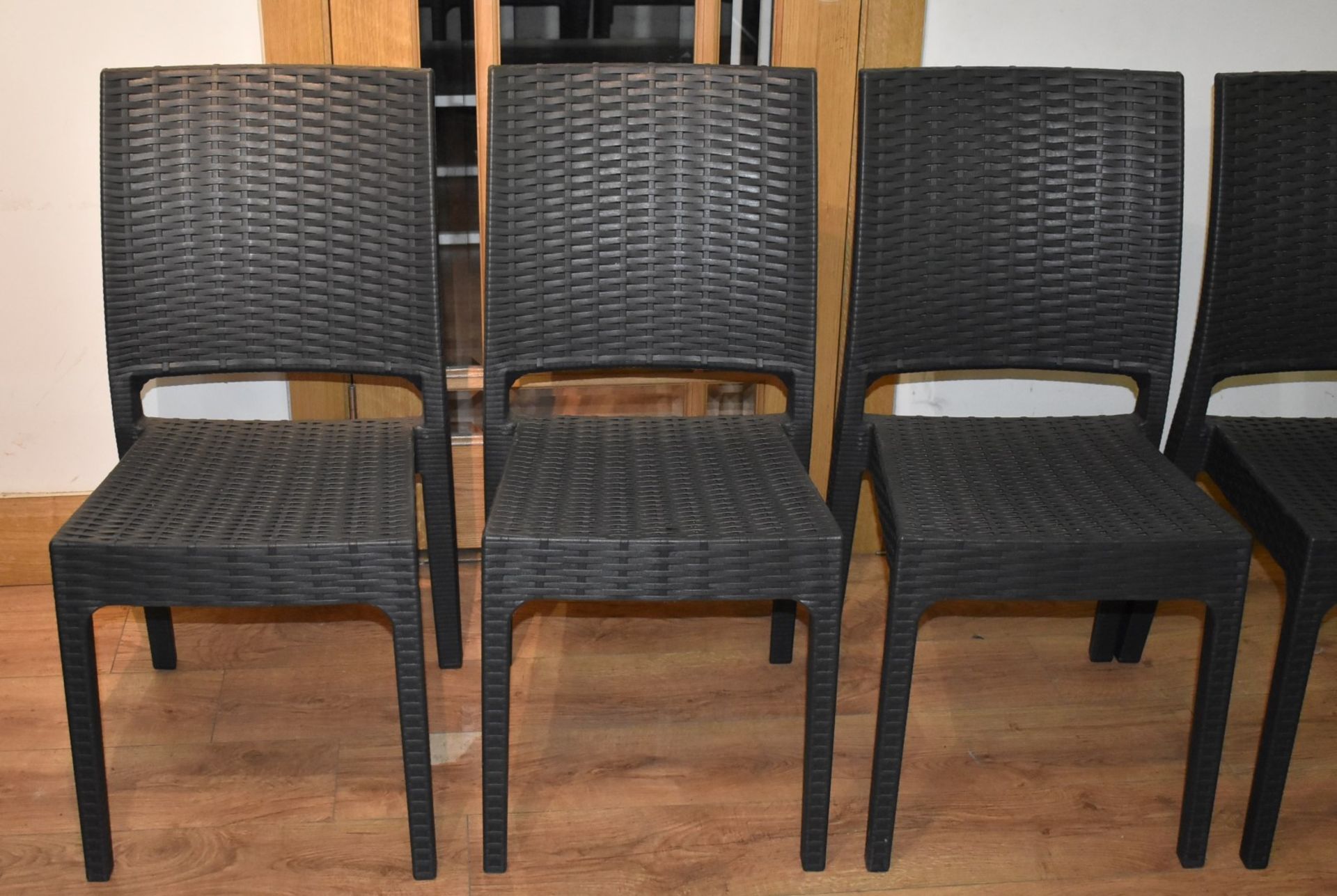 8 x Siesta 'Florida' Rattan Style Garden Chairs In Dark Grey - Suitable For Commercial or Home Use - - Image 4 of 21