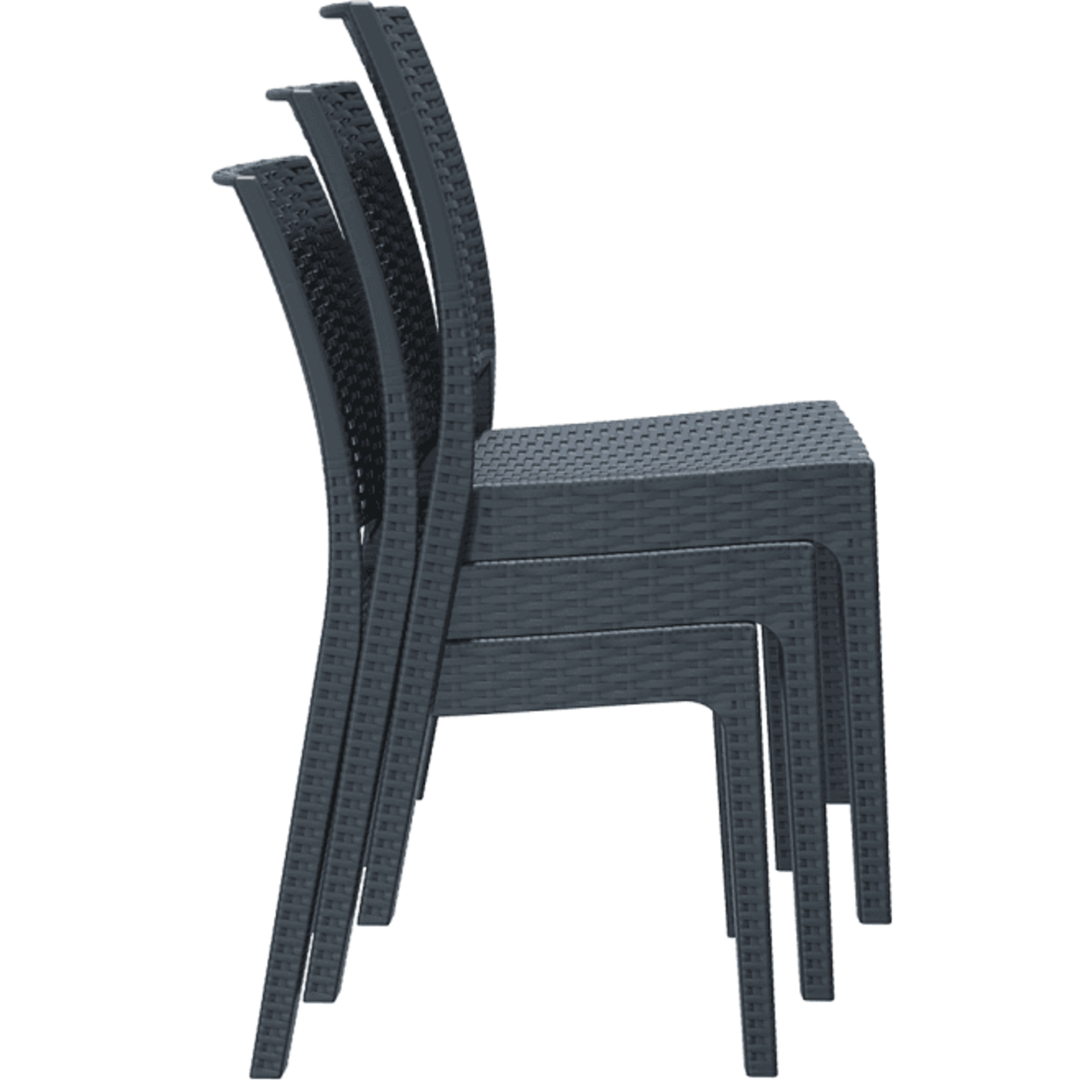 4 x Siesta 'Florida' Rattan Style Garden Chairs In Dark Grey - Suitable For Commercial or Home Use - - Image 17 of 21