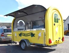 1 x Ice Cream Trailer Pod With Blue Ice T5 Ice Cream Machine, Chest Freezer, Cash Register & More!