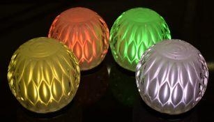 4 x Colour Changing LED Mood Light Table Lamps - Substantial Thick Glass Lights With Charging