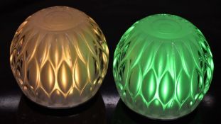2 x Colour Changing LED Mood Light Table Lamps - Substantial Thick Glass Lights With Charging