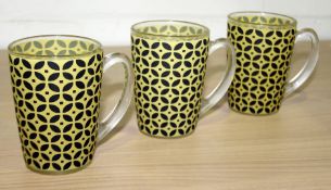 Approx. 60 x Luminarc Commercial 'New Morning' Clear Glass Cups With A Contemporary Print - 32cl -