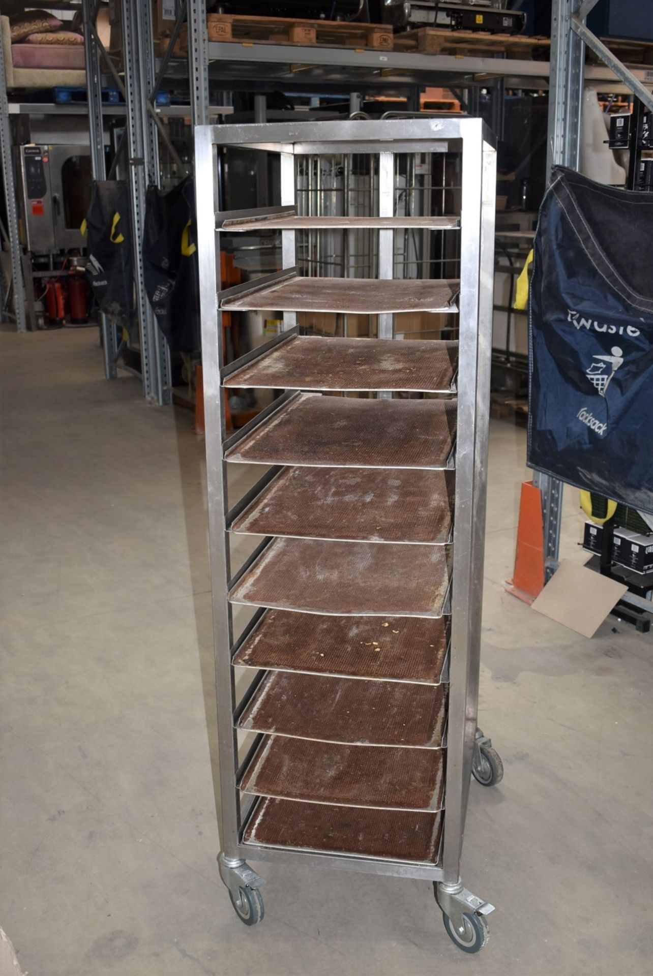 1 x Mobile Bakers Trolley With Ten Perforated Baking Trays - Image 4 of 7