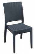 8 x Siesta 'Florida' Rattan Style Garden Chairs In Dark Grey - Suitable For Commercial or Home Use -