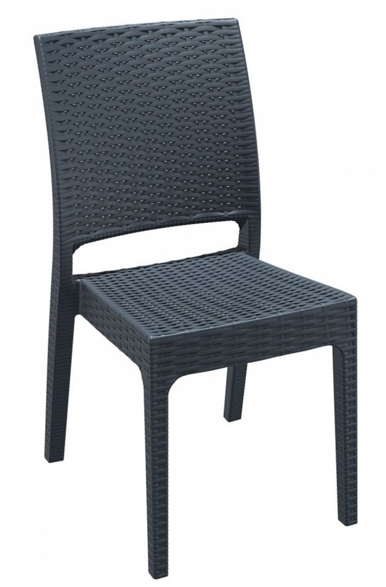 4 x Siesta 'Florida' Rattan Style Garden Chairs In Dark Grey - Suitable For Commercial or Home Use -