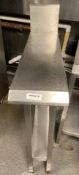 2 x Stainless Steel Infill Prep Tables With Upstands - Dimensions: H x W20 x D84 cms