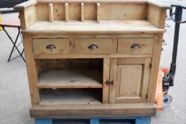 1 x Solid Pine Restaurant Dumbwaiter - Features a Large Work Surface and Under Cabinet Storage