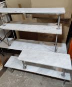 5 x Marble Passthrough Stands With Chrome Legs - Please See Description For Sizes