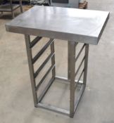1 x Stainless Steel Prep Table With Tray Runners - Dimensions: H84 x W70 x D50 cms