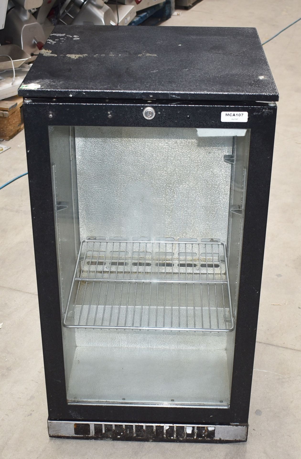 1 x Single Door Backbar Bottle Cooler - H90 x 49 x D49 cms - CL739 - Ref: MCA107 - Location: