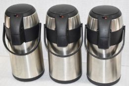 3 x Olympia Pump Action Hot Beverage 2.5l Airpots