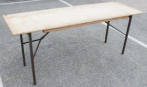 1 x Folding 6ft Wooden Topped Rectangular Trestle Table - Recently Removed From A Well-known