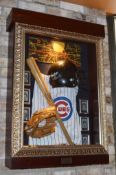 1 x Americana Wall Mounted Illuminated Display Case - CHICAGO CUBS BASEBALL - Includes Various