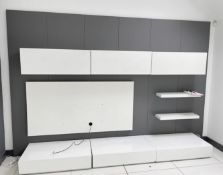 1 x Bespoke Fitted 3.6-Metre Wide TV / Media Storage Wall Unit - Ref: KIT - CL742 - NO VAT ON THE