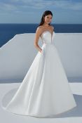 1 x Justin Alexander 'Blake' Modern Designer Mikado Bridal Ball Gown - UK Size 12 - RRP £1,440