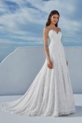1 x Justin Alexander 'Bethany' Allover Lace A-Line Sweetheart Wedding Dress - Size 18 - RRP £1,450