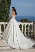1 x Justin Alexander Strapless Wedding Dress With Allover Beaded Bodice - UK Size 14 - RRP £1,854