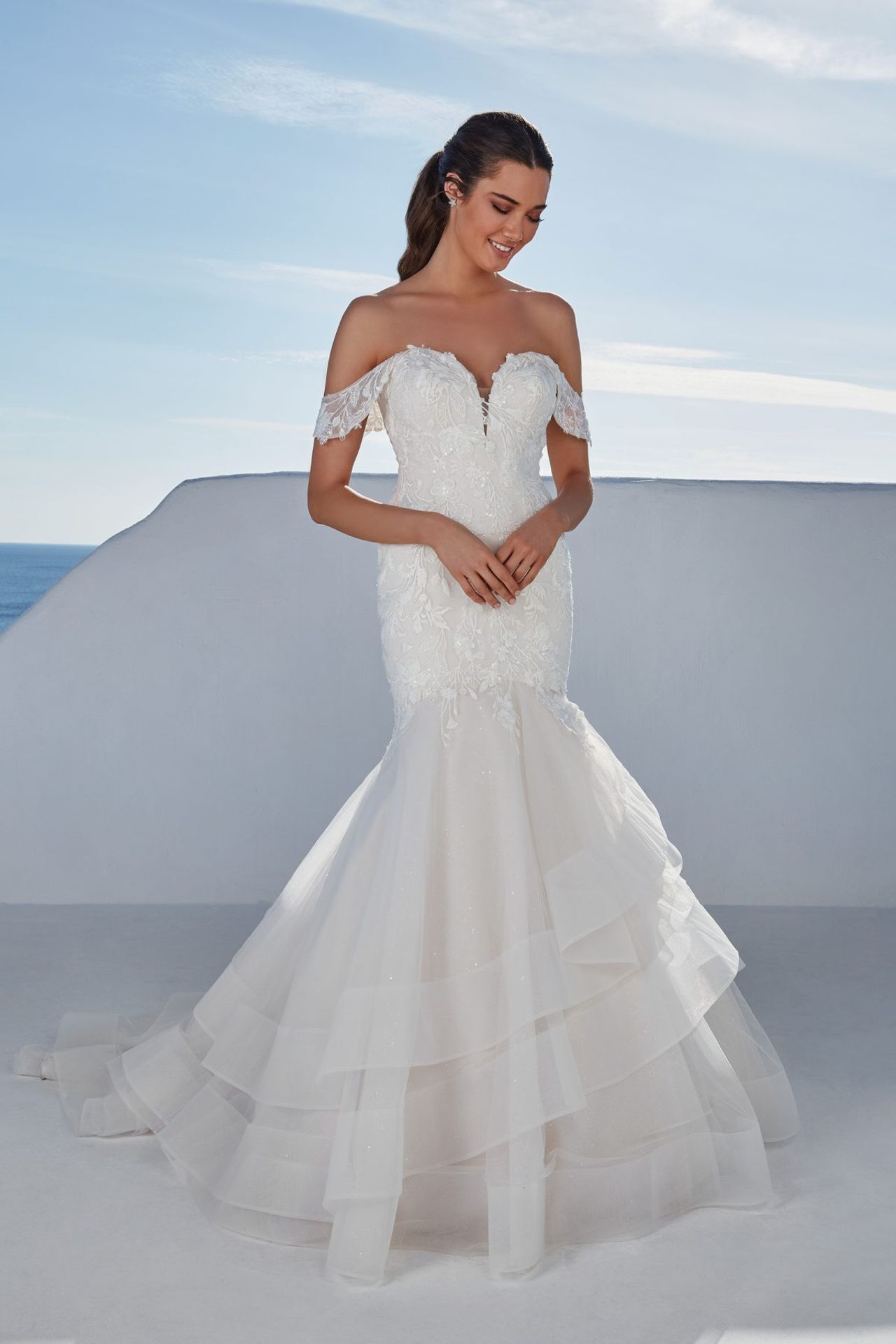 1 x Justin Alexander 'Breslin' Designer Trumpet Bridal Gown - UK Size 12 - RRP £1,850 - Image 4 of 7