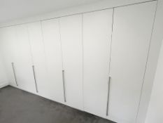 Bank Of 8 x Fitted Wardrobe Doors In White (No Cabinets) - Ref: FRNT-BD(A)/1stFLR - CL742 - NO VAT