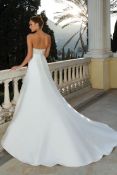 1 x Justin Alexander Designer Mikado Wedding Dress With Beaded Cuff Neckline - Size 18 - RRP £1,600
