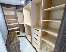 Bank Of Bespoke Fitted Walk-In Wardrobe Storage Cabinets + 3-Drawer Desk - NO VAT ON HAMMER