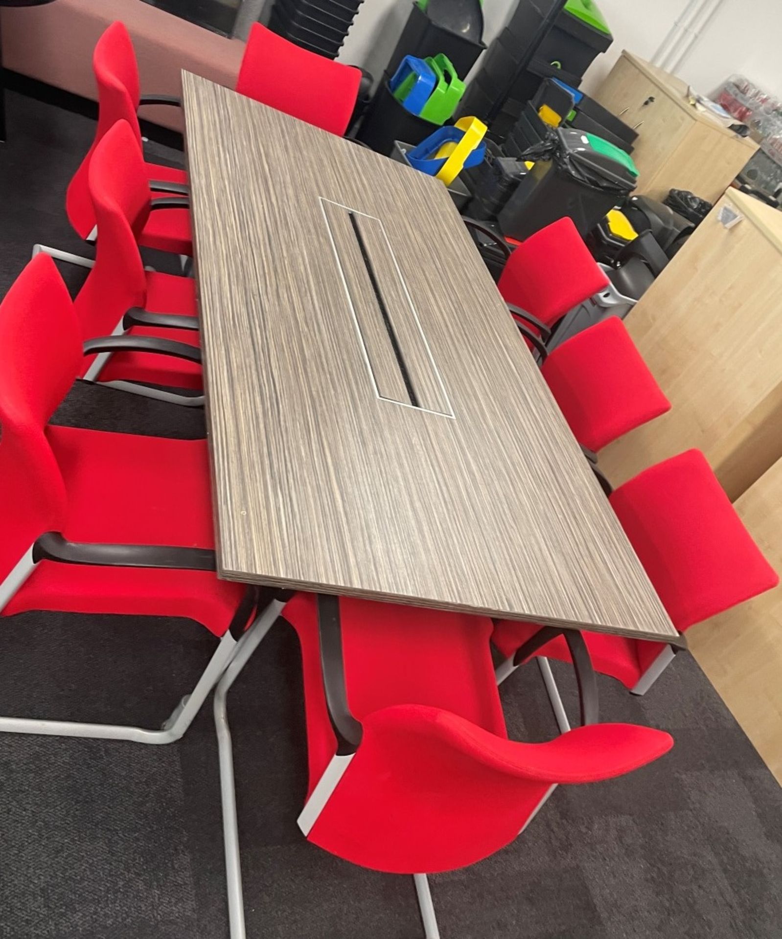 1 x 2-Metre Long Boardroom Table With 8 x Red Senator Chairs - To Be Removed From An Executive - Image 12 of 18