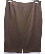 1 x Natan Plus Dark Brown Pencil Skirt - Size: 20 - Material: 99% Virgin Wool, 1% Nylon - From a