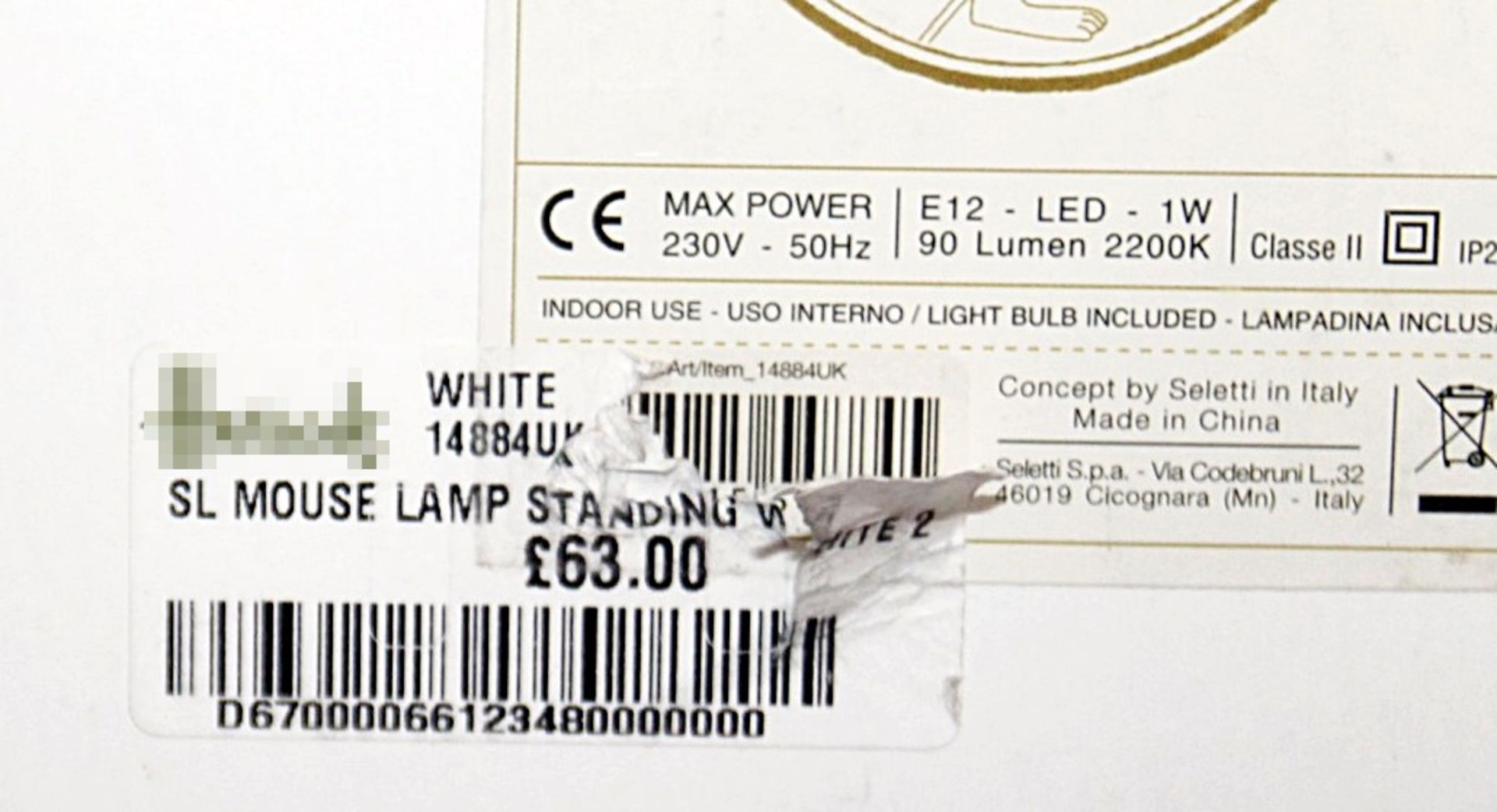 1 x SELETTI Standing Mouse Table Lamp In White - Original Price £63.00 - Unused Boxed Stock - Ref: - Image 6 of 11