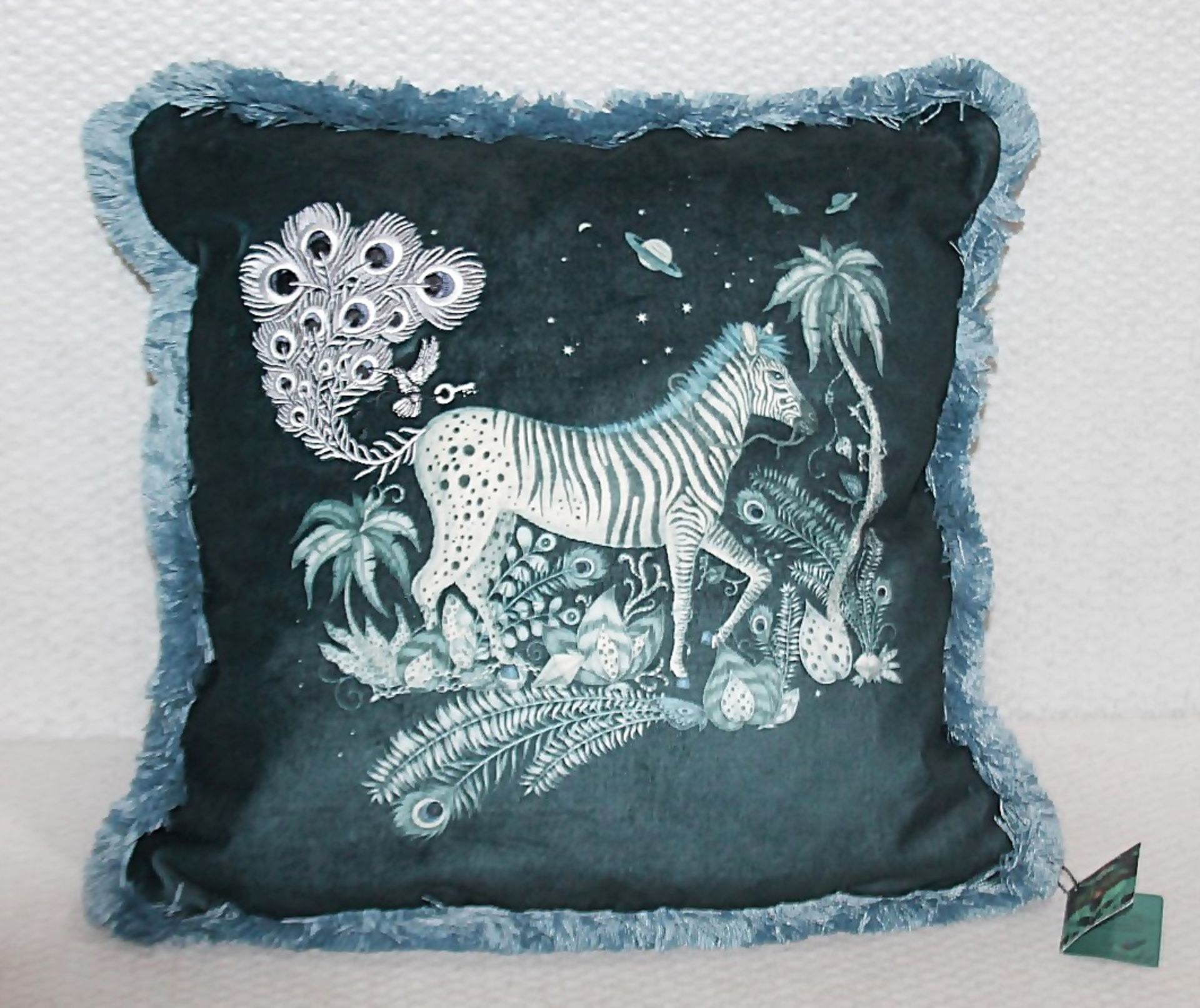 1 x EMMA J SHIPLEY 'Lost World' Square Designer Cushion (43cm x 43cm) - Original Price £75.00 - Image 2 of 8