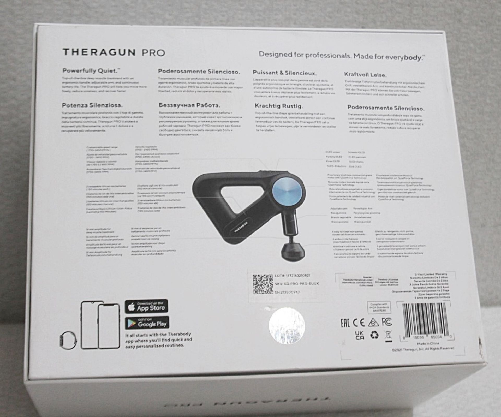 1 x THERABODY Theragun PRO Percussive Massage Device - Original Price £549.00 - Unused Boxed Stock - - Image 8 of 17