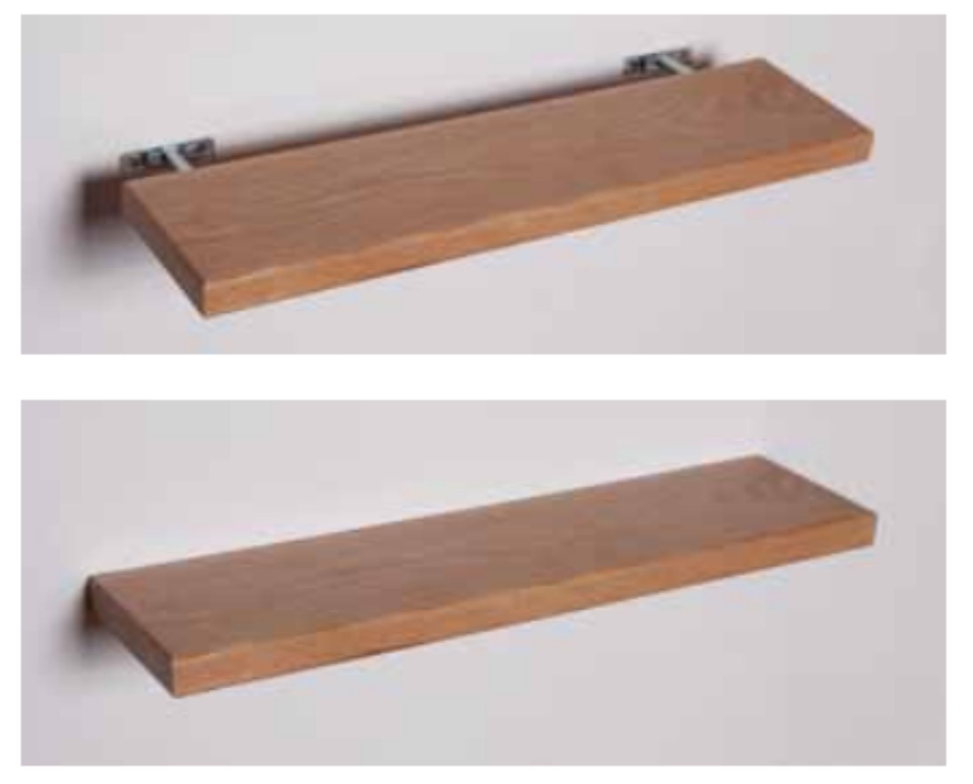 1 x Stonearth Bathroom Storage Shelf With Concealed Brackets - American Solid Walnut - Size: 1200mm - Image 12 of 12